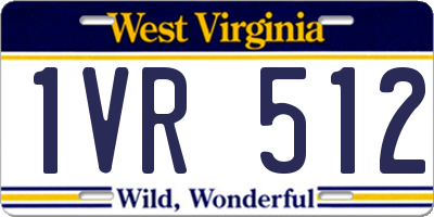 WV license plate 1VR512