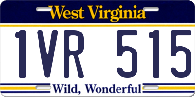 WV license plate 1VR515
