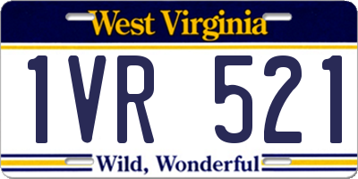 WV license plate 1VR521