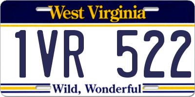 WV license plate 1VR522