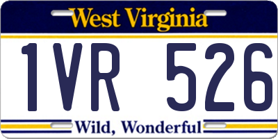 WV license plate 1VR526