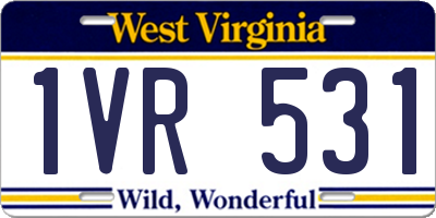 WV license plate 1VR531