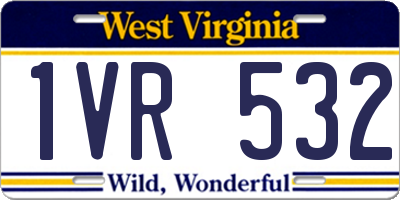 WV license plate 1VR532