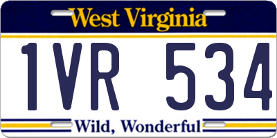 WV license plate 1VR534