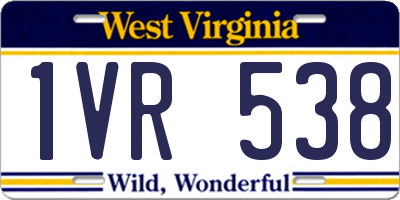 WV license plate 1VR538