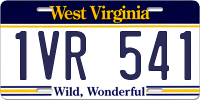 WV license plate 1VR541