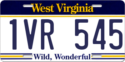 WV license plate 1VR545