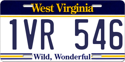 WV license plate 1VR546