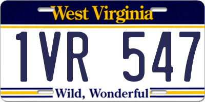 WV license plate 1VR547