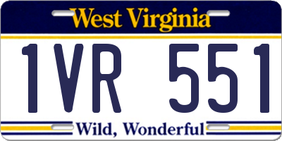 WV license plate 1VR551