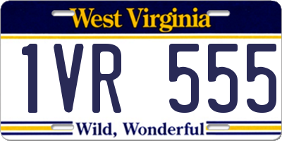 WV license plate 1VR555