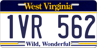 WV license plate 1VR562