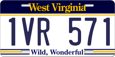 WV license plate 1VR571