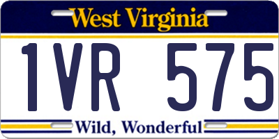 WV license plate 1VR575