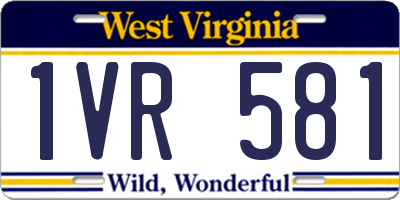 WV license plate 1VR581