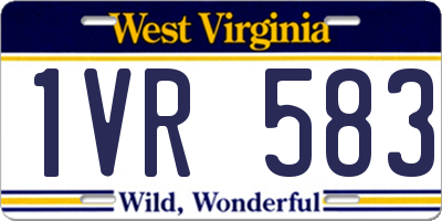 WV license plate 1VR583