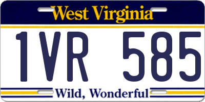 WV license plate 1VR585