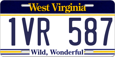 WV license plate 1VR587