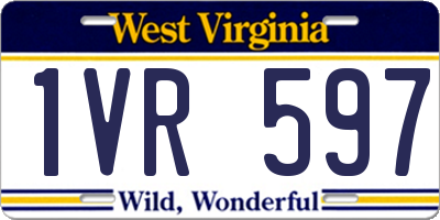 WV license plate 1VR597