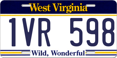 WV license plate 1VR598