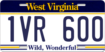 WV license plate 1VR600