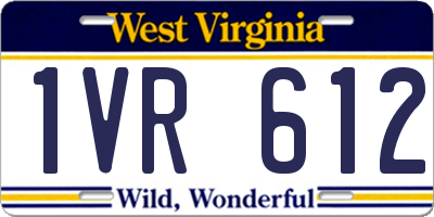 WV license plate 1VR612