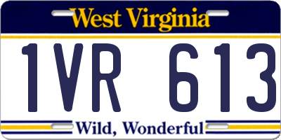 WV license plate 1VR613