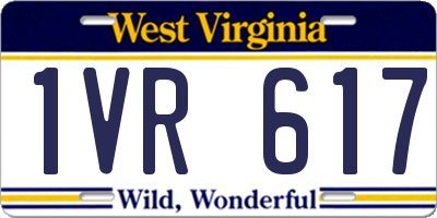 WV license plate 1VR617