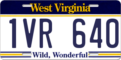 WV license plate 1VR640