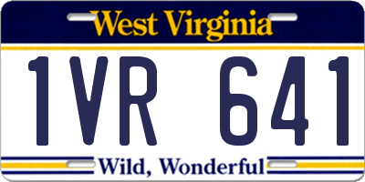 WV license plate 1VR641
