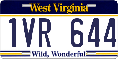 WV license plate 1VR644
