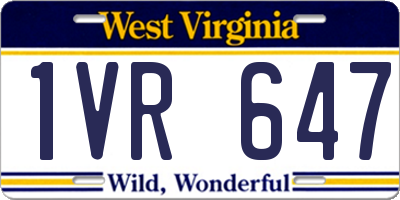 WV license plate 1VR647