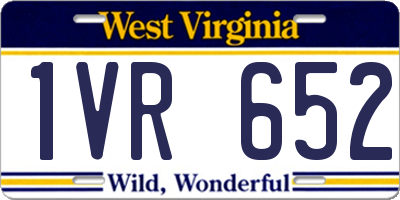 WV license plate 1VR652