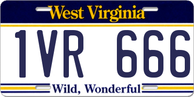 WV license plate 1VR666