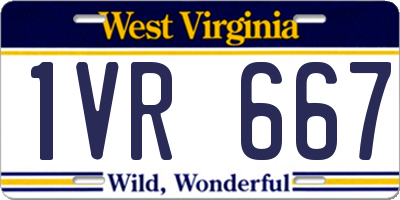 WV license plate 1VR667