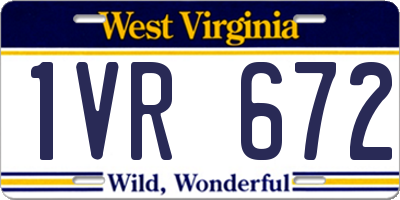 WV license plate 1VR672