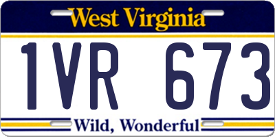 WV license plate 1VR673