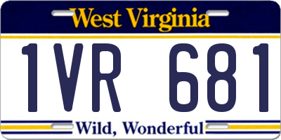 WV license plate 1VR681