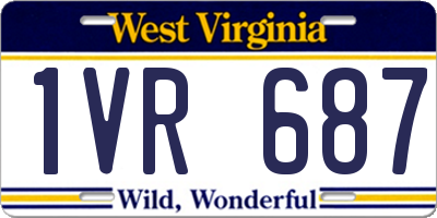 WV license plate 1VR687