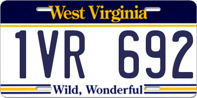 WV license plate 1VR692