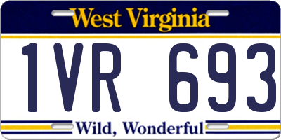 WV license plate 1VR693