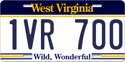 WV license plate 1VR700