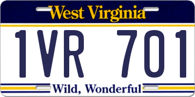 WV license plate 1VR701