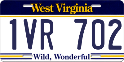 WV license plate 1VR702