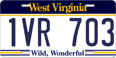 WV license plate 1VR703