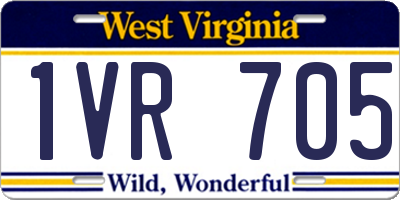 WV license plate 1VR705