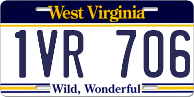 WV license plate 1VR706