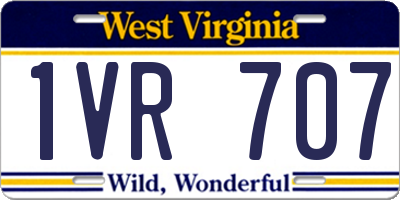 WV license plate 1VR707
