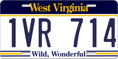 WV license plate 1VR714