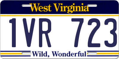 WV license plate 1VR723